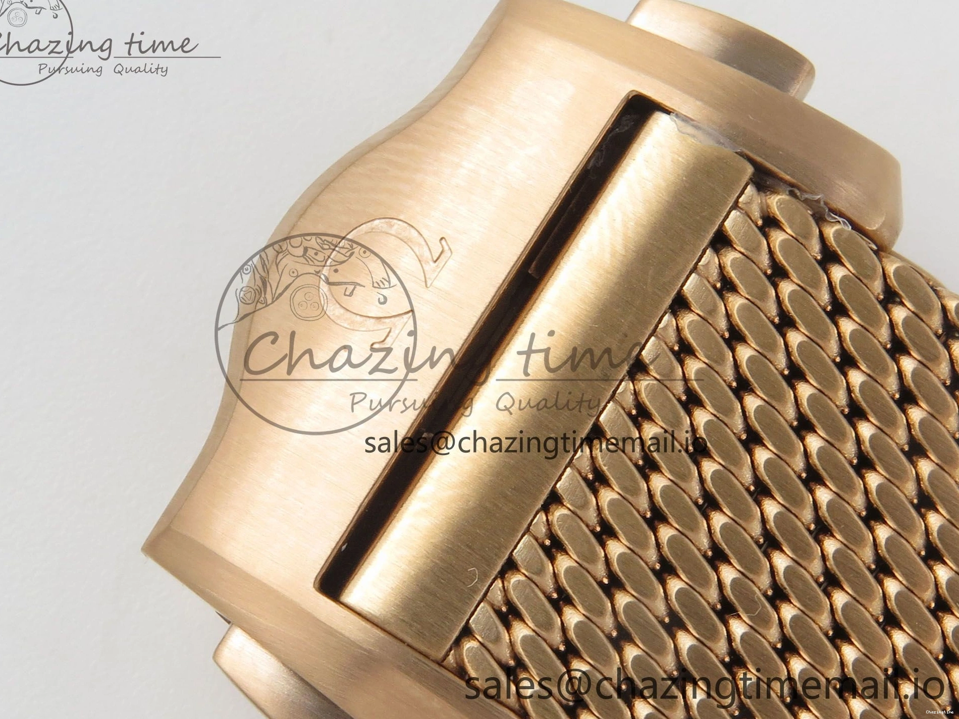 0510 Stylish Seamaster 300M Diver Rose Gold VSF 1:1 Best Edition Black Dial on Mesh Bracelet A 7662